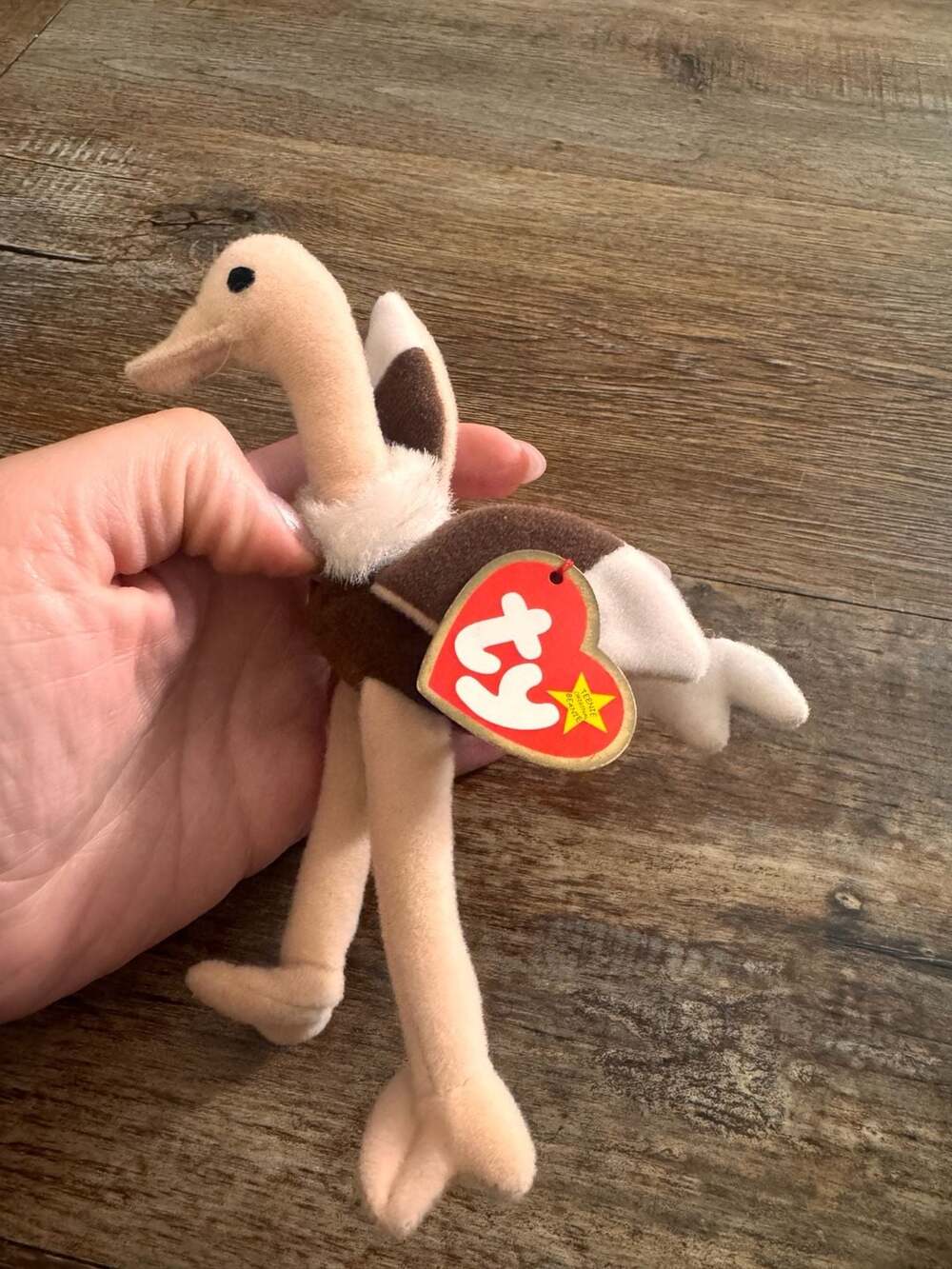1997 Ty Teenie Beanie Babies Stretchy The Ostrich Plush Toy